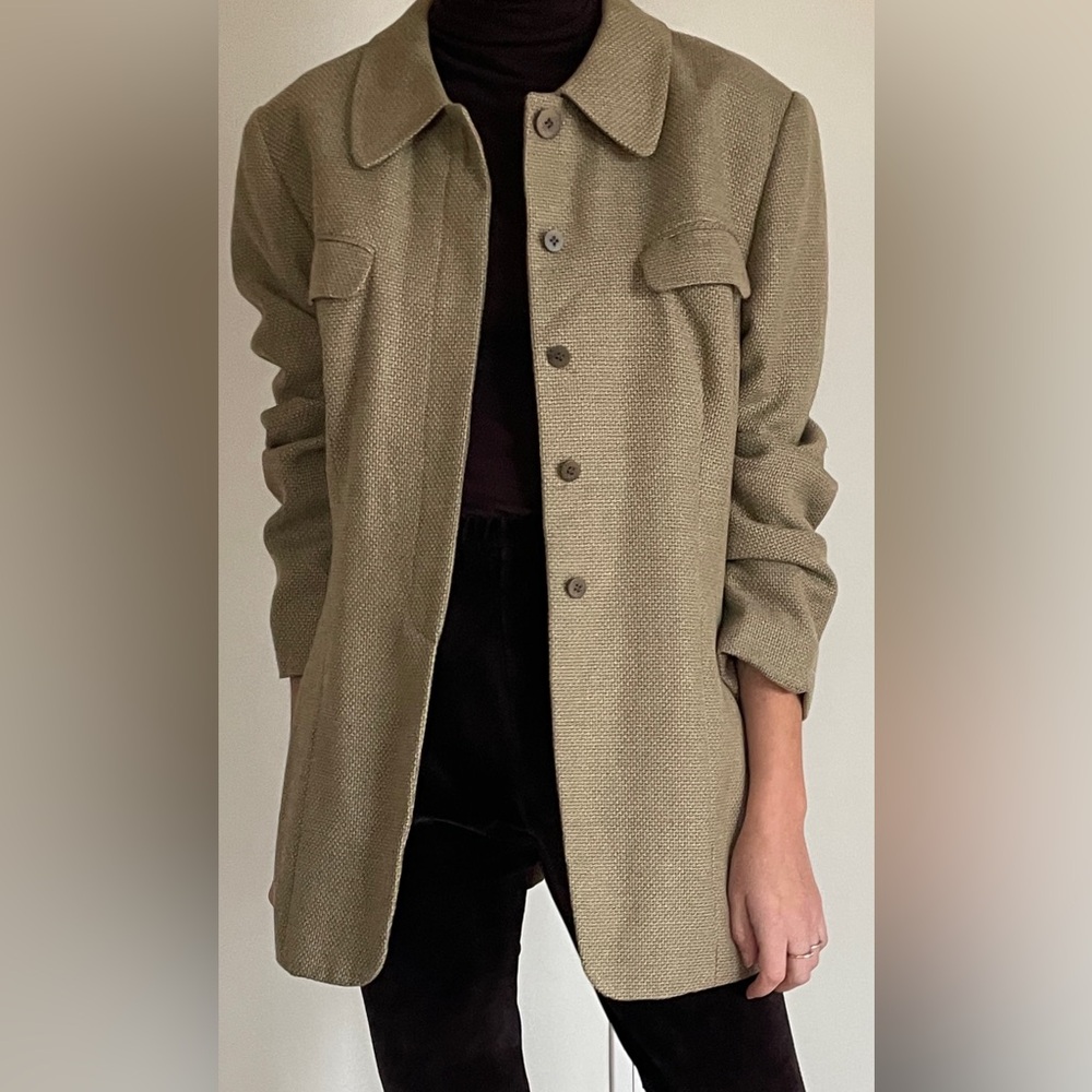 90's Long line wool blazer